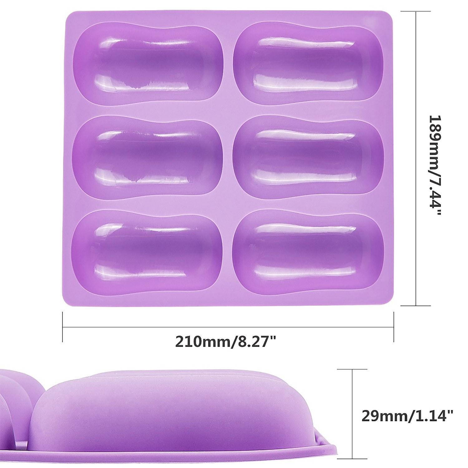 Moule en silicone pour petits savons, 6 pcs