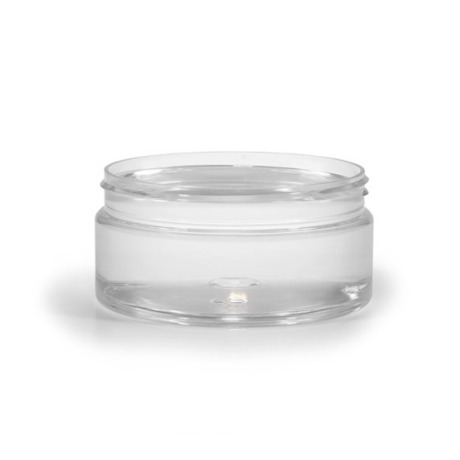 Pot en plastique transparent, couvercle noir, 200 ml