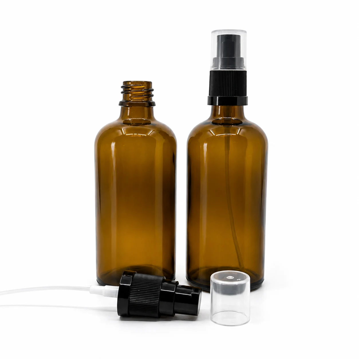 Sklenená fľaška, liekovka, typ B, dávkovač krémov, 100 ml