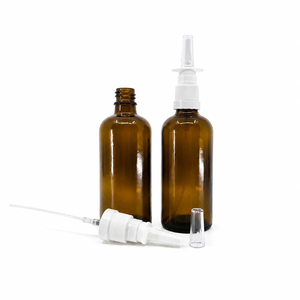 Sklenená fľaška, liekovka, typ B, sprej do nosa, 100 ml