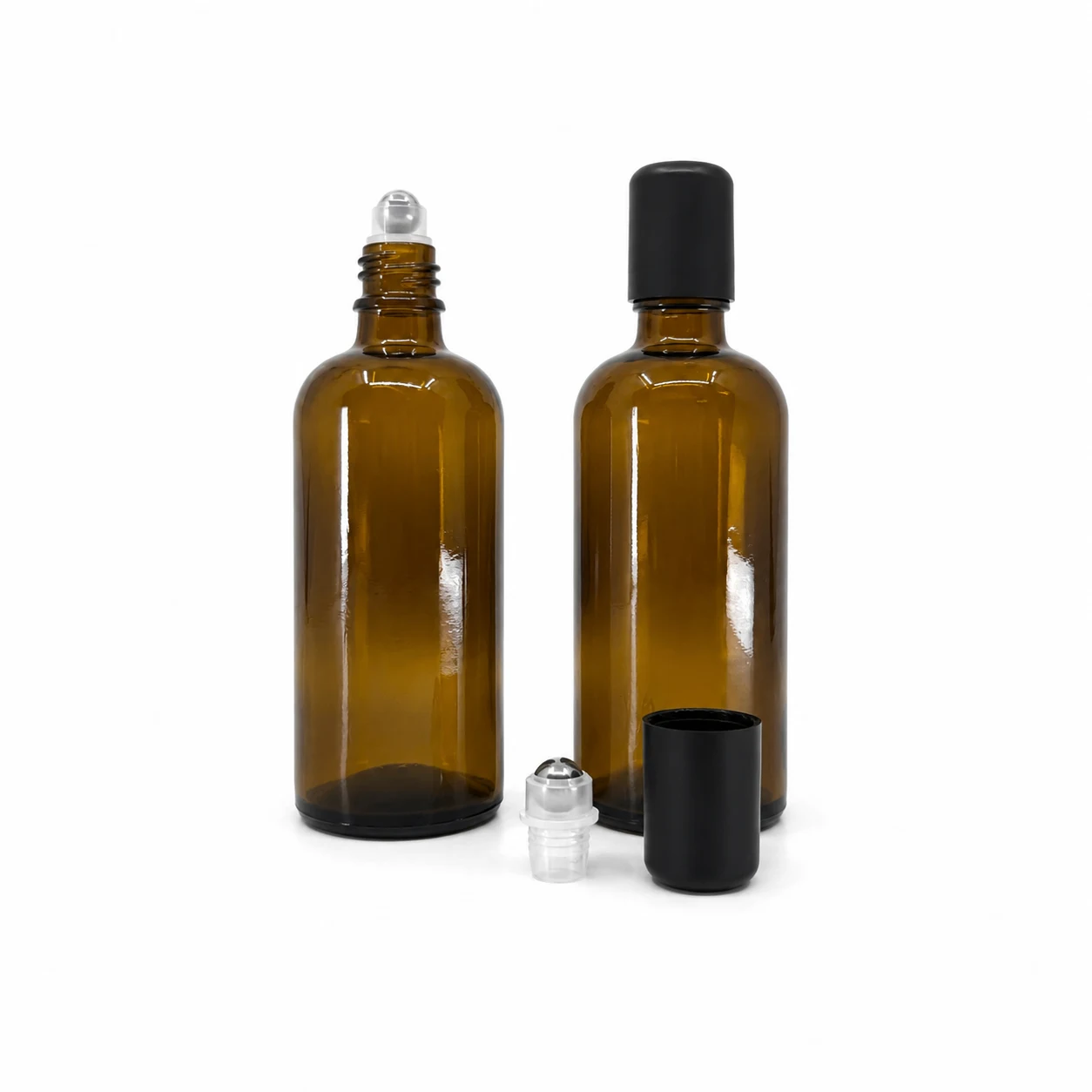 Sklenená fľaška, liekovka, typ B, roll-on, 100 ml