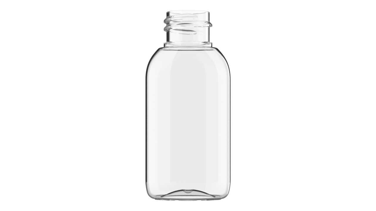 Ovale Kunststoffflasche, transparent 24/410, 30 ml