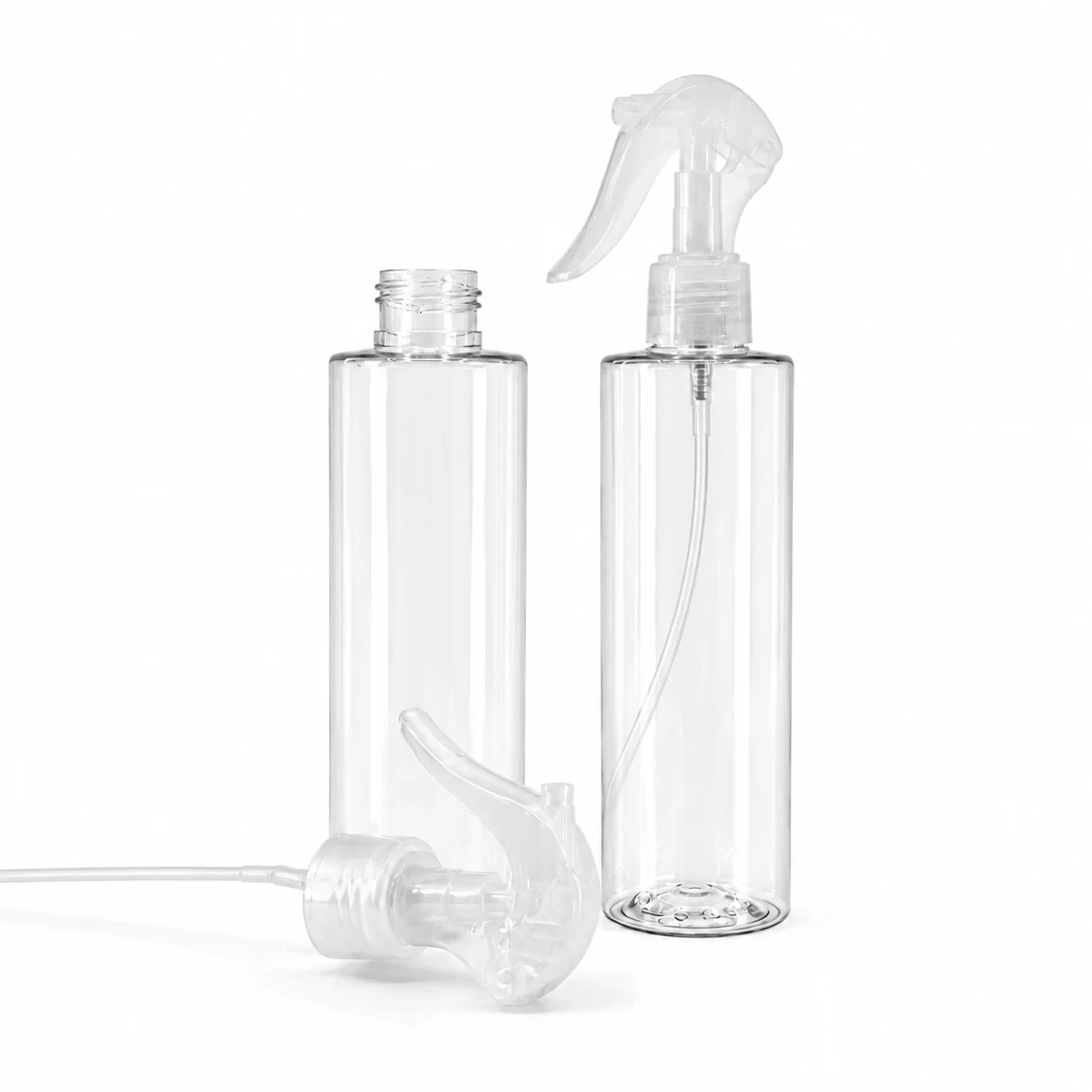 Botella de plástico alta transparente, pulverizador de gatillo mini, transparente, 100 ml