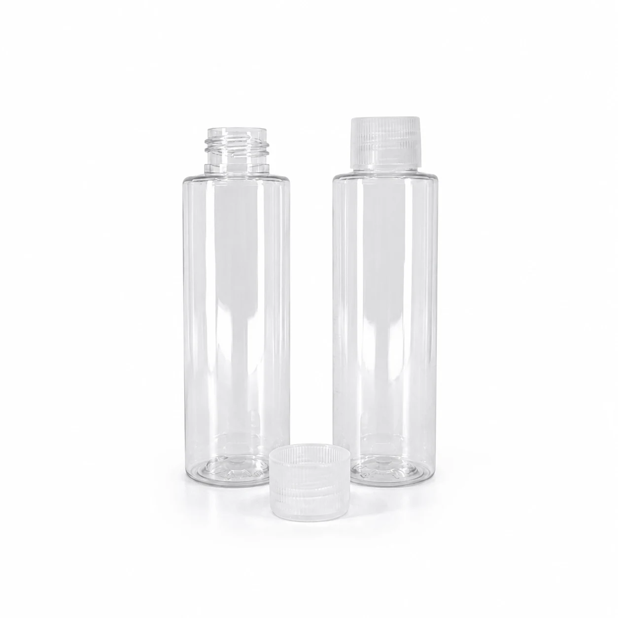 Kunststofffläschchen, transparent, 100 ml, transparenter Verschluss