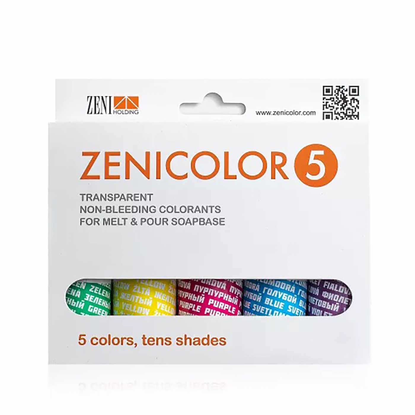 ZENICOLOR 5, zestaw 5 barwników do baz mydlanych melt & pour