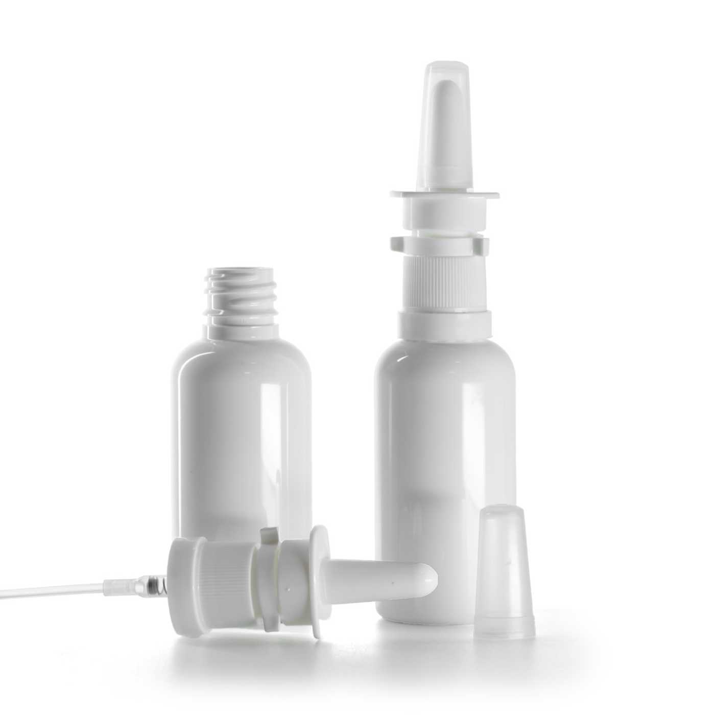 Flacon en plastique blanc, spray nasal, 50 ml