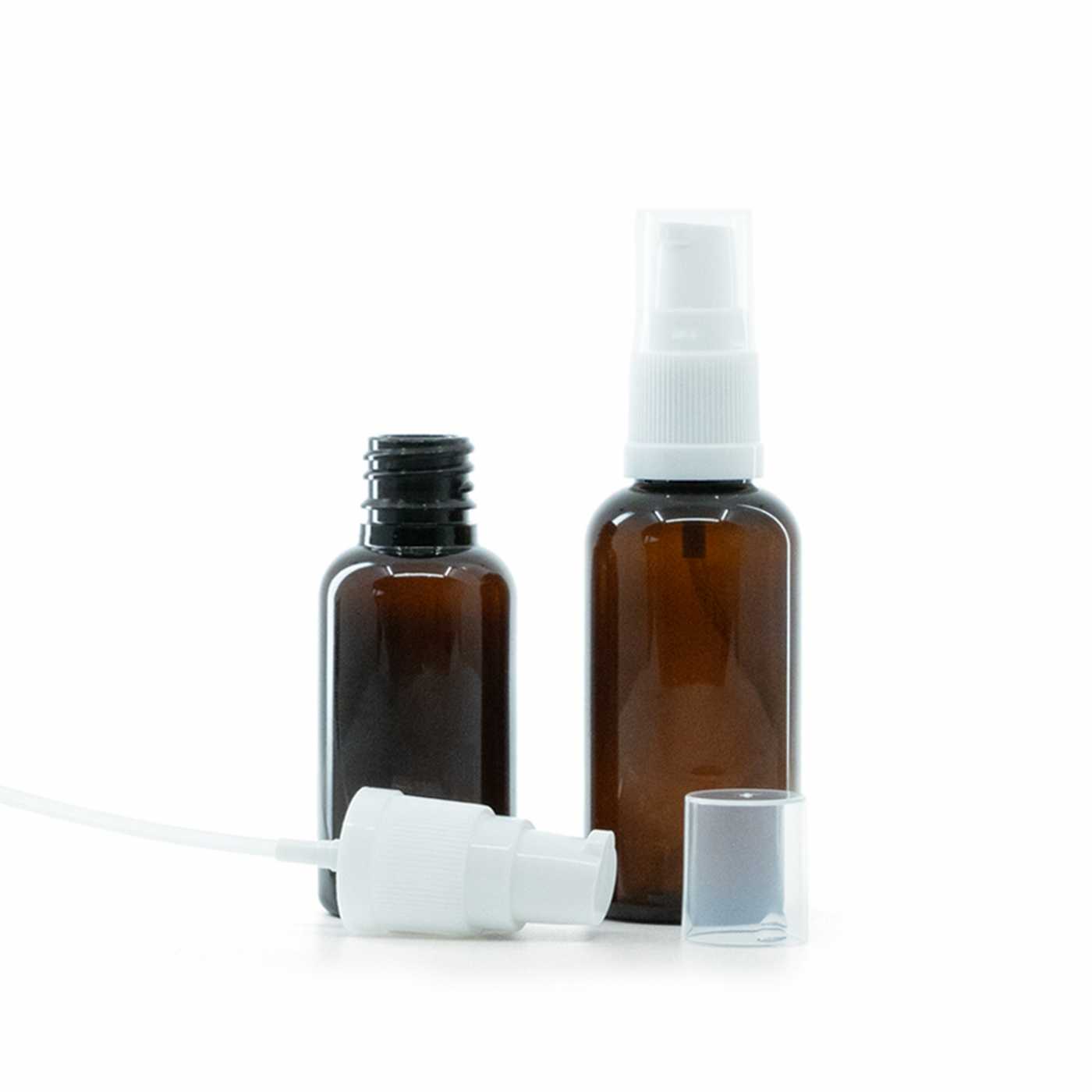 Butelka plastikowa apteczna, dozownik biały, 30 ml