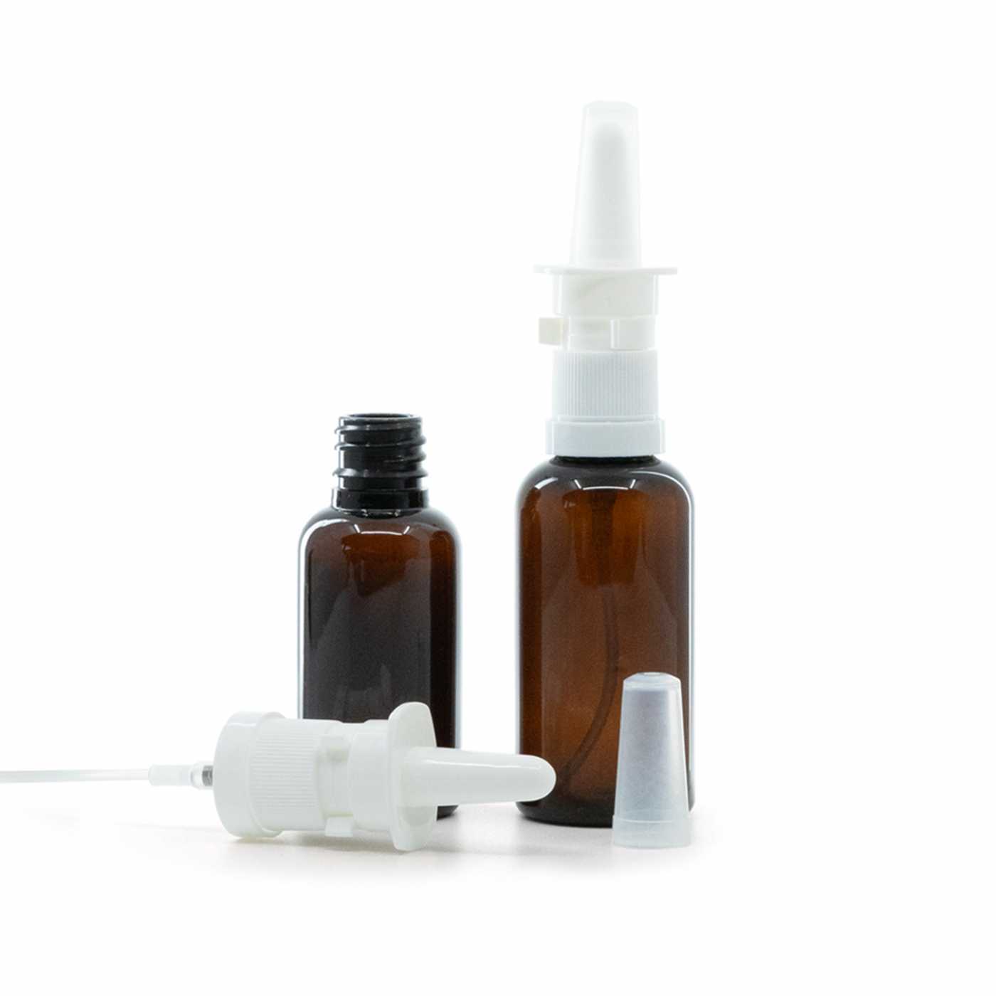 Flacon en plastique ambré avec pulvérisateur nasal, 30 ml
