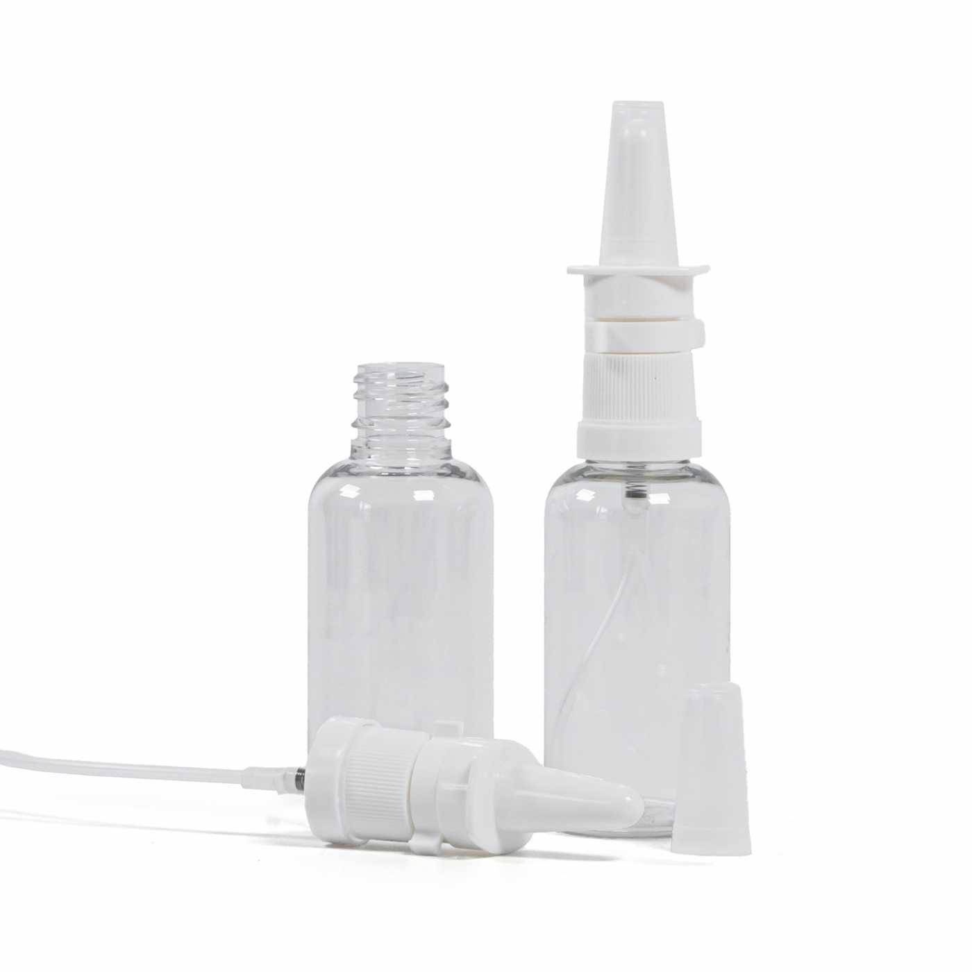 Átlátszó műanyag palack orrspray szórófejjel 50 ml