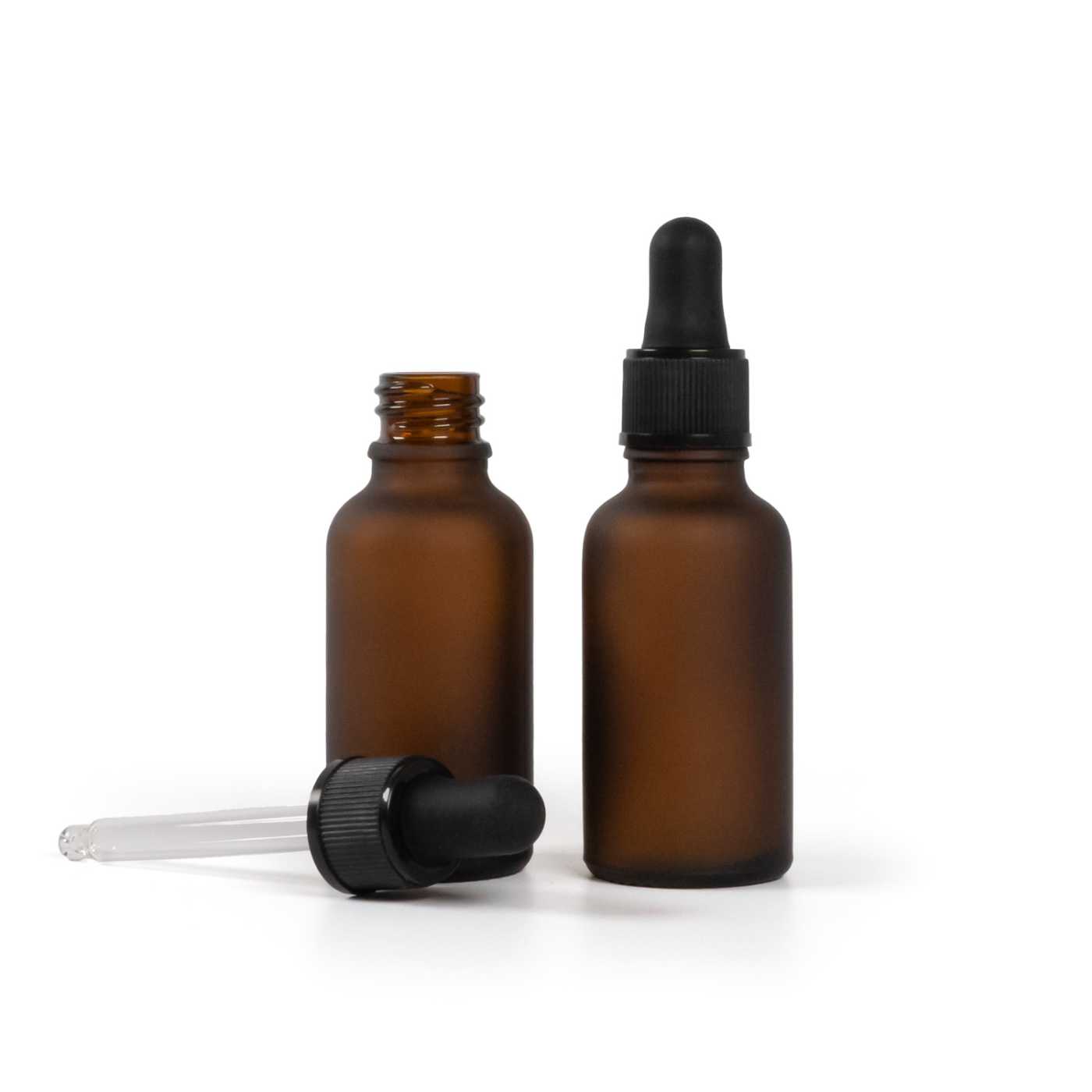 Flacon en verre mat, Pipette noir mat, 30 ml
