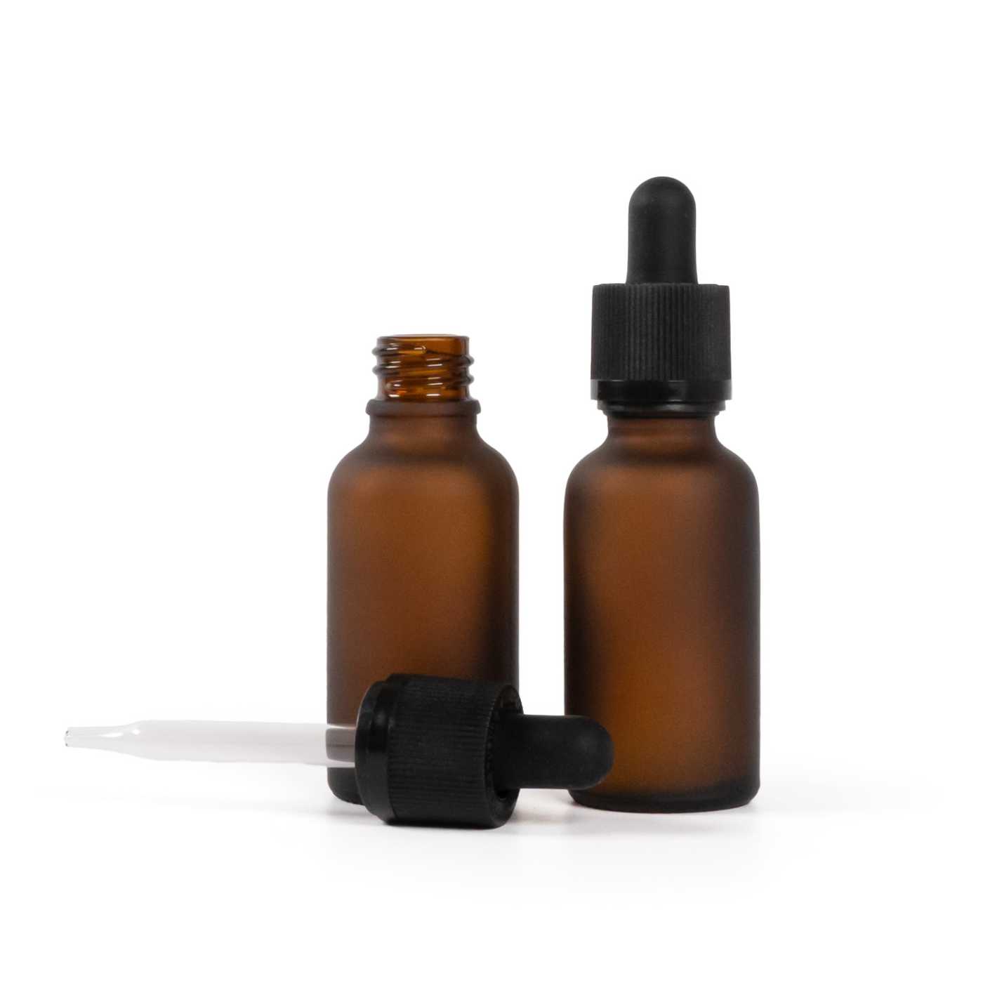 Matte Braunglasflasche mit Pipette mit Originalitätsring 30 ml