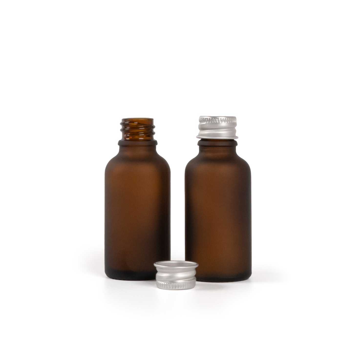 Flacon, verre, mat, bouchon en aluminium, 30 ml