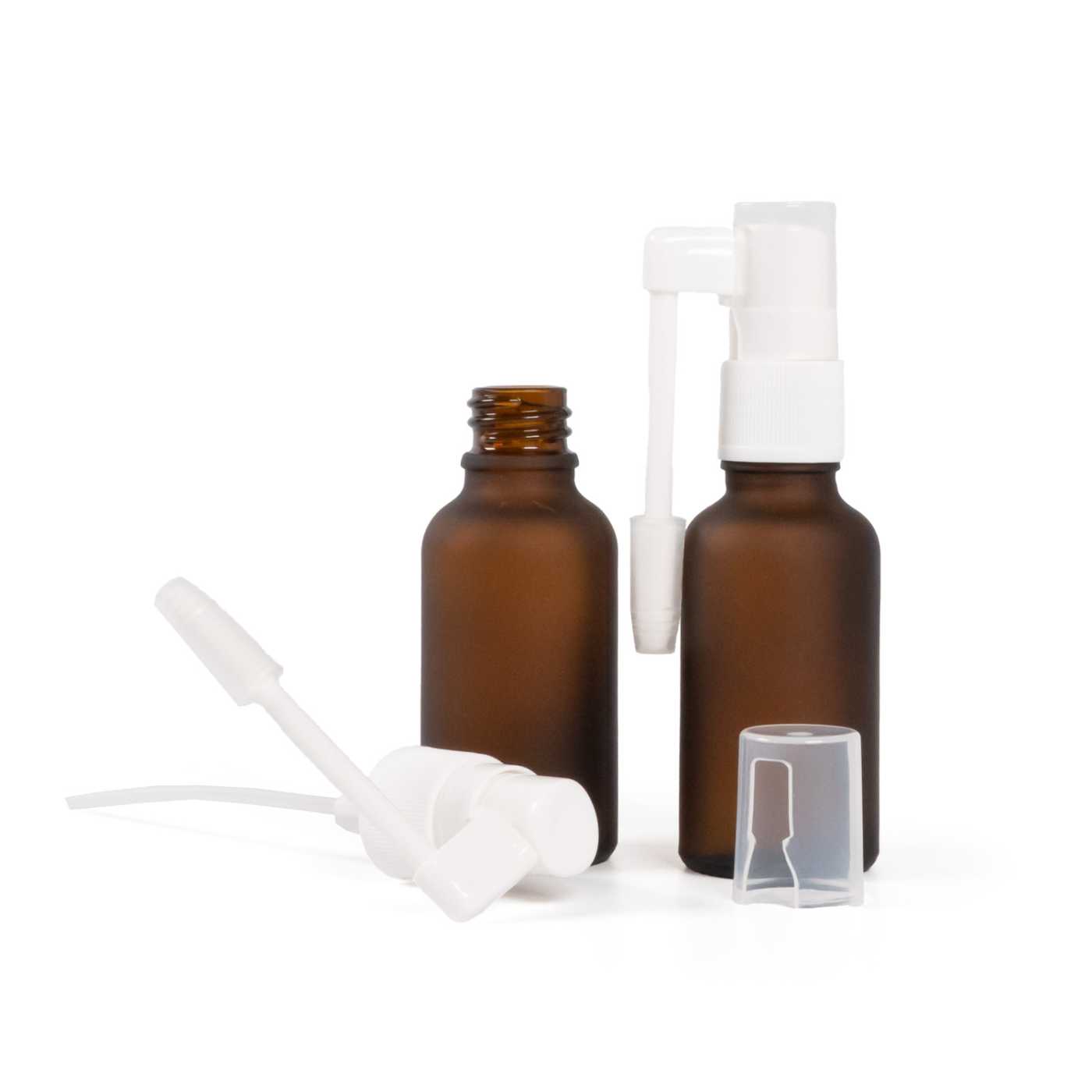 Matte Braunglasflasche, Rachenspray, 30 ml