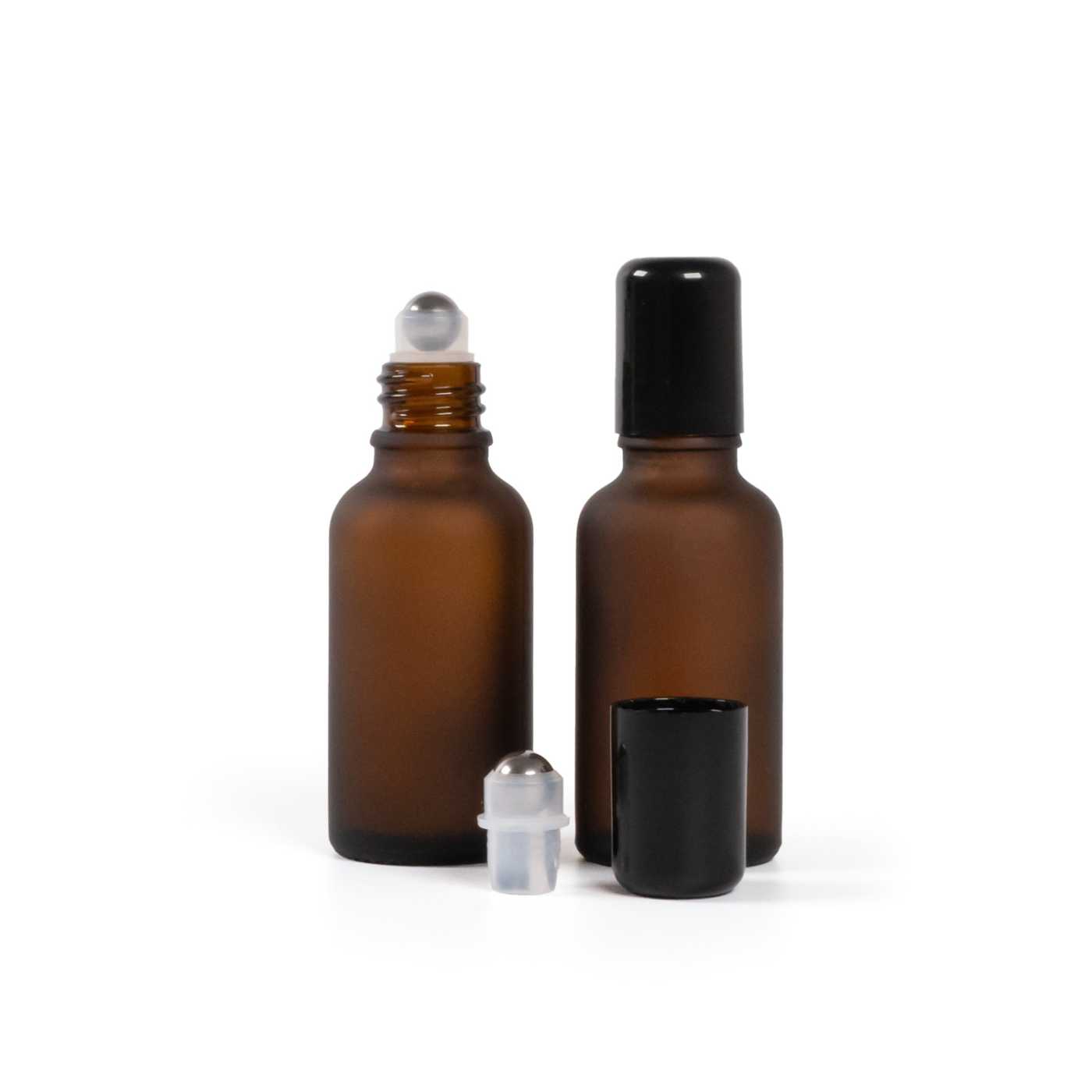 Flacon roll-on en verre ambré mat, 30 ml