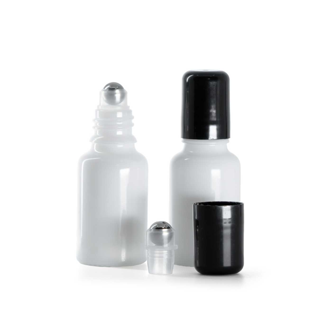 Flacon en verre blanc roll-on, 15 ml