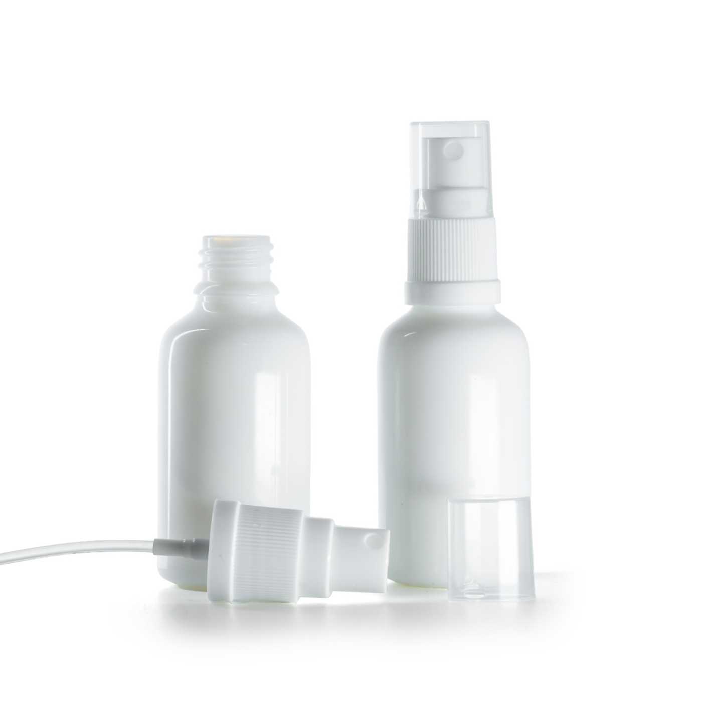 Flacon en verre blanc avec pulvérisateur, 30 ml