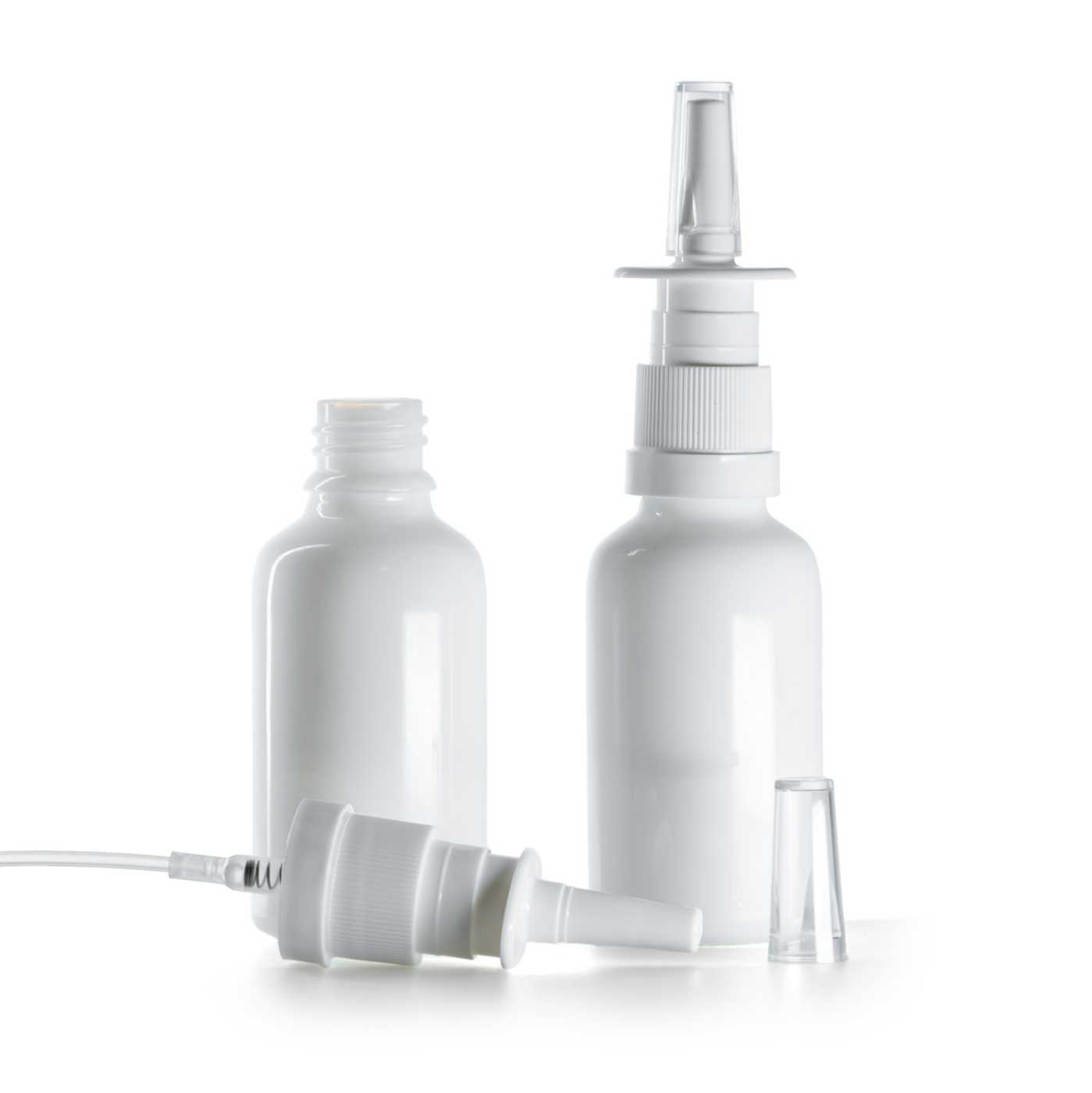 Flacon en verre blanc, spray nasal, 30 ml