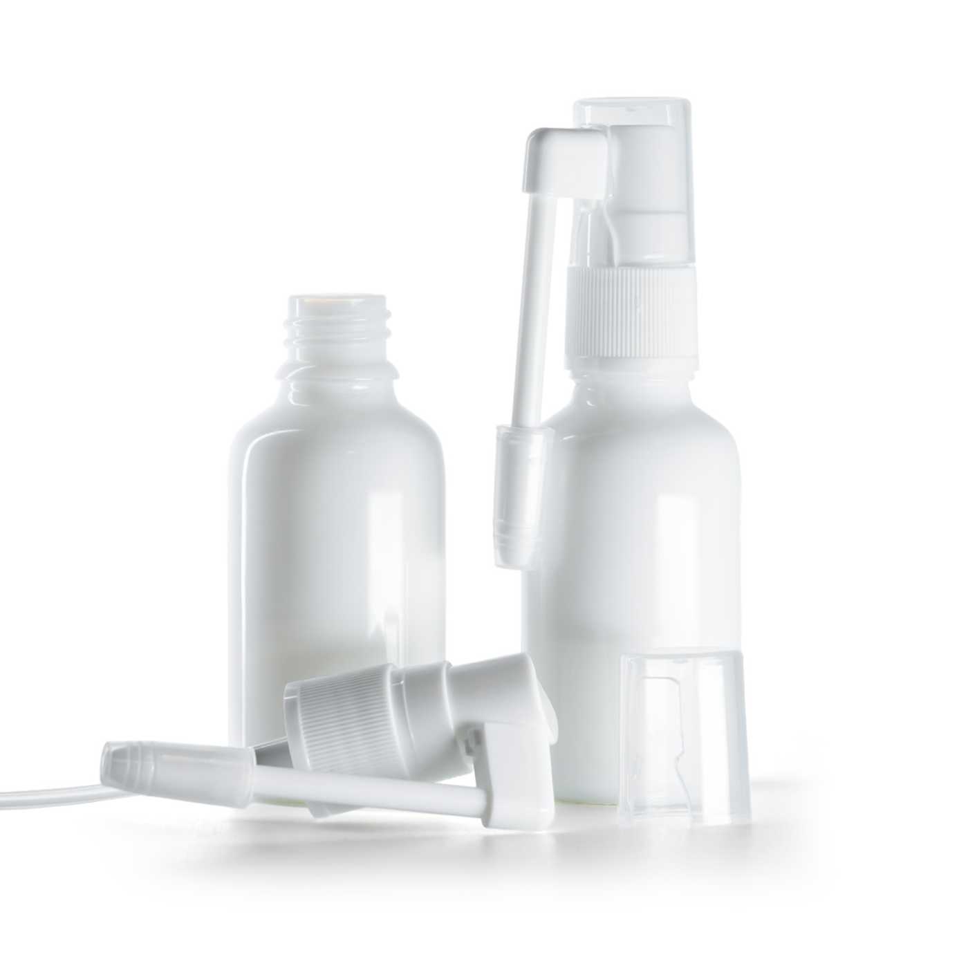Flacon en verre blanc avec spray buccal 30 ml