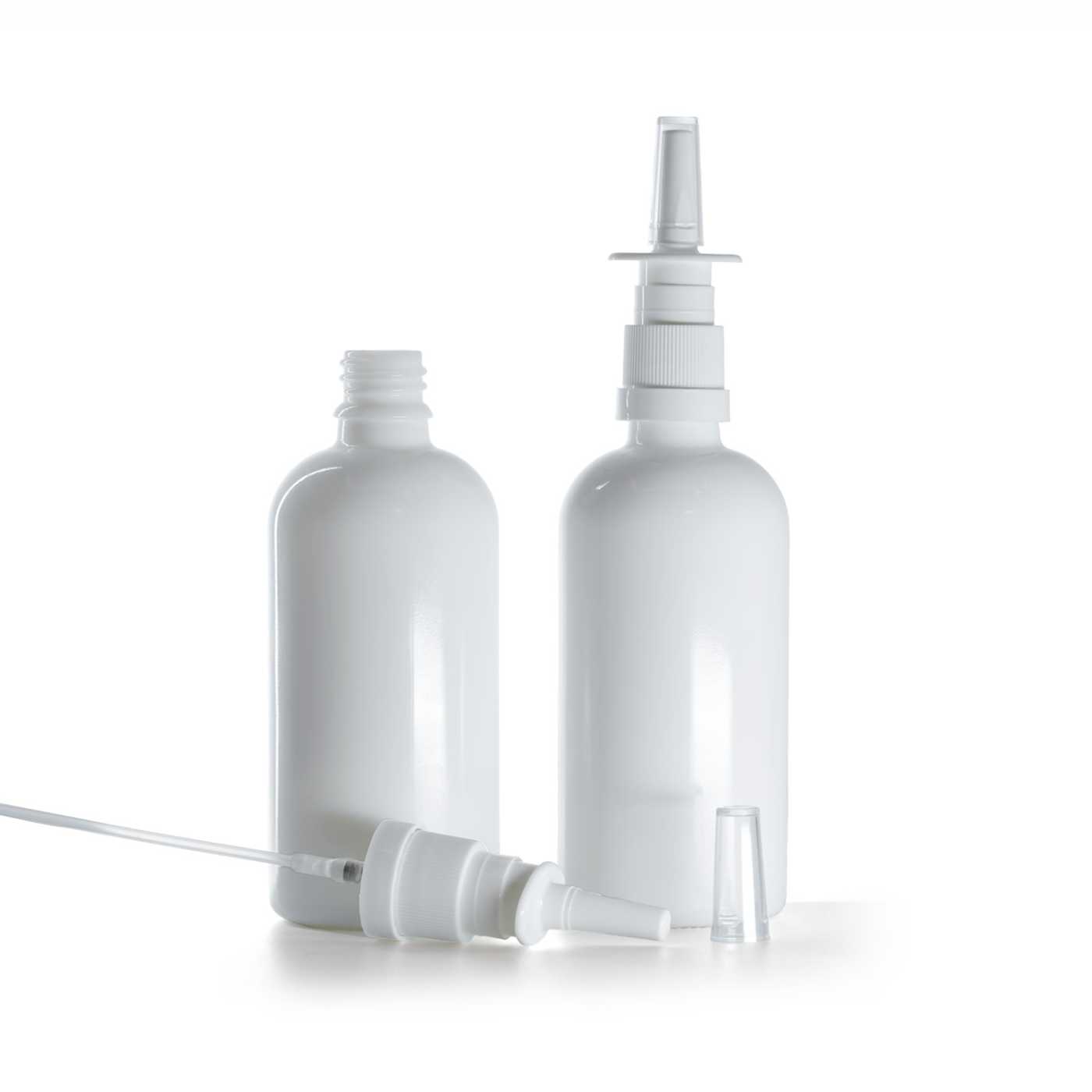 Butelka szklana biała, spray do nosa, 100 ml