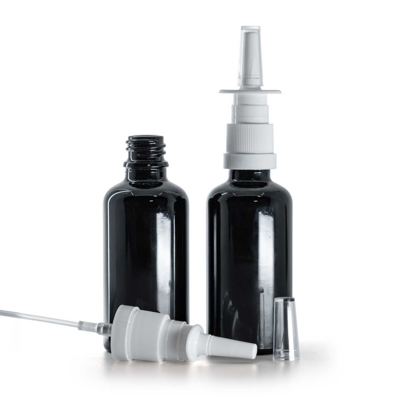 Fekete fényes üvegpalack orrspray 50 ml