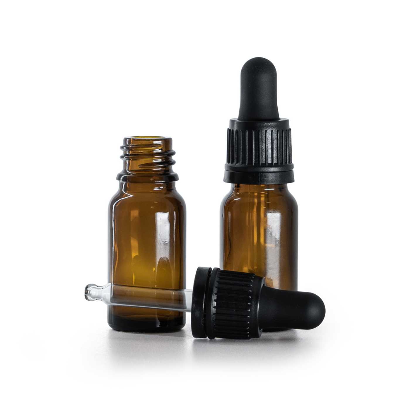 Sklenená fľaška, liekovka, čierne kvapátko, 10 ml
