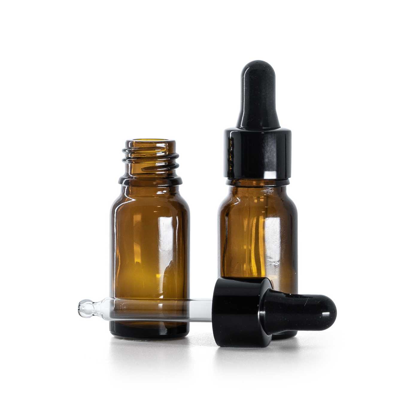 Sklenená fľaška, liekovka, čierne lesklé kvapátko, 10 ml