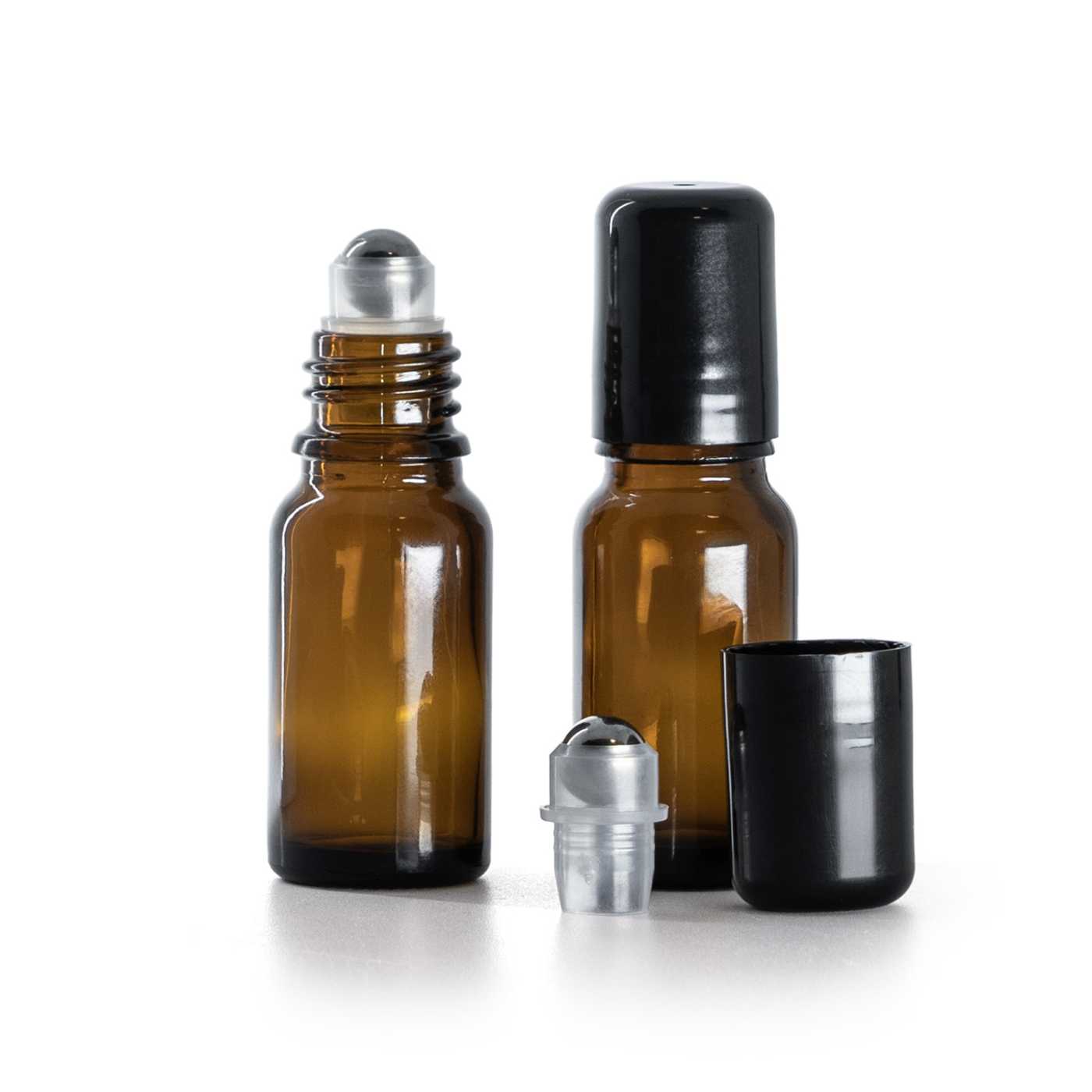 Flacon en verre ambré roll-on, 10 ml