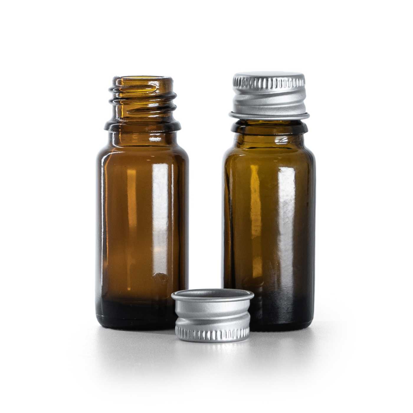Butelka szklana apteczna typ B, wysoka, nakrętka aluminiowa, 10 ml