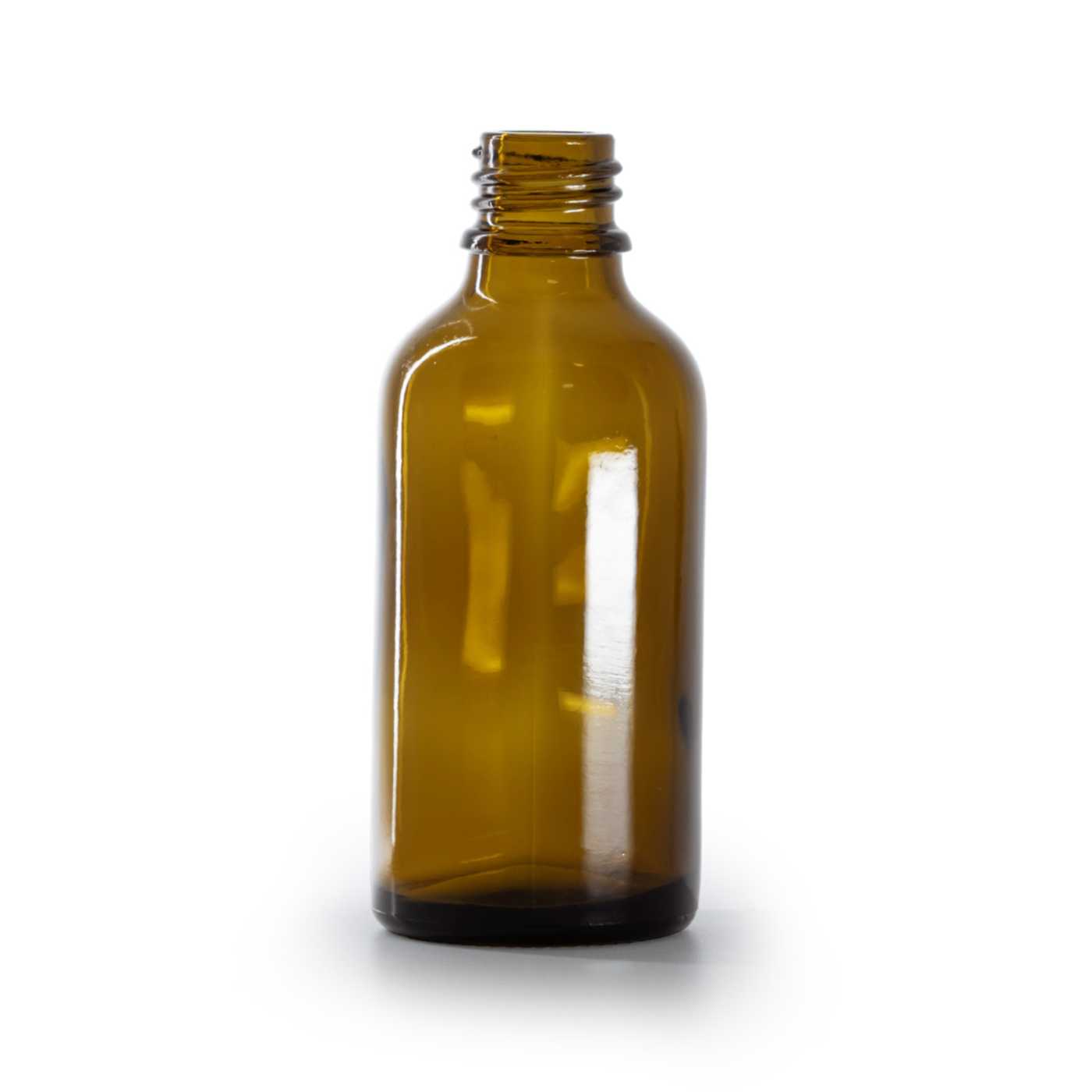 Szklana butelka apteczna brązowa, 18 mm, 50 ml