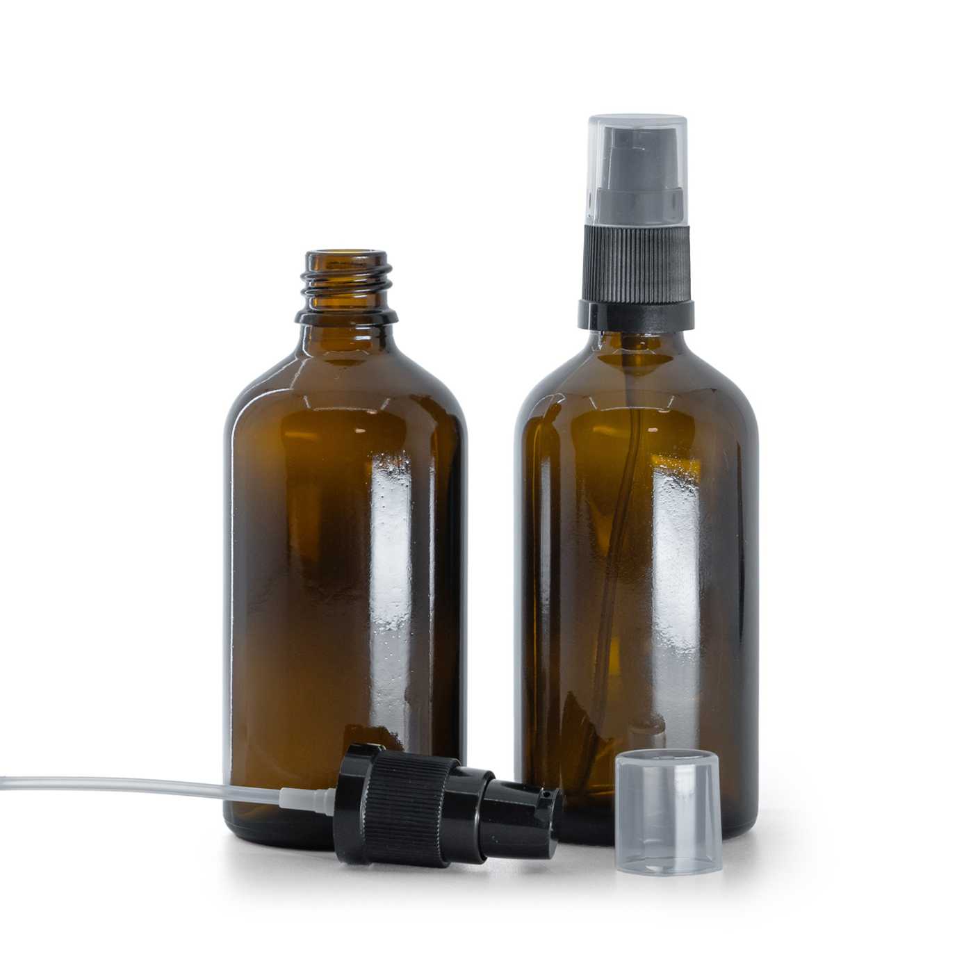 Butelka szklana apteczna, pompka do kremów, 100 ml