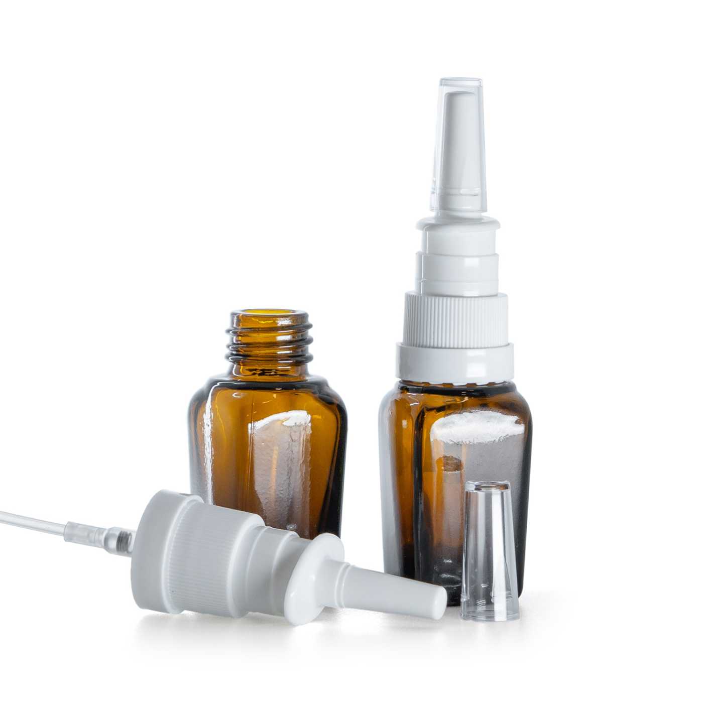 Braunglas-Quadratflasche, Nasenspray, 10 ml