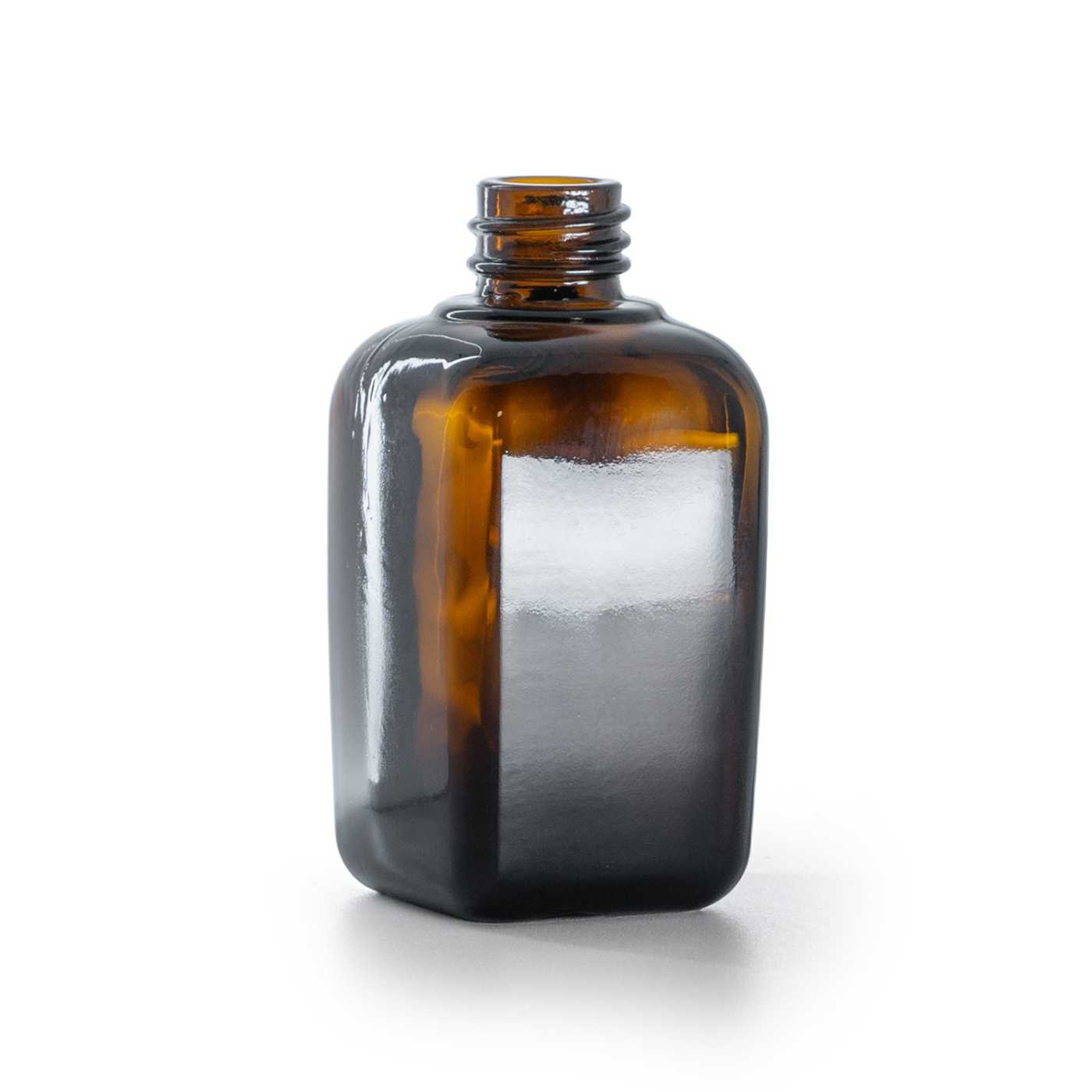 Flacon carré en verre ambré 45 ml