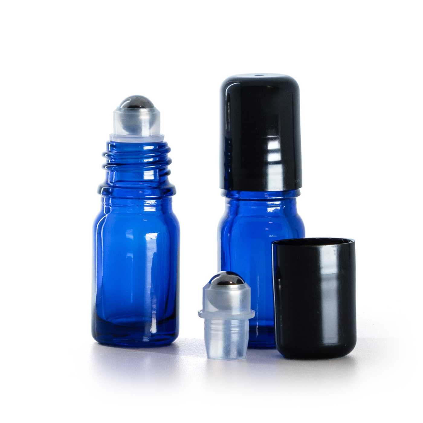 Flacon en verre bleu roll-on 5 ml