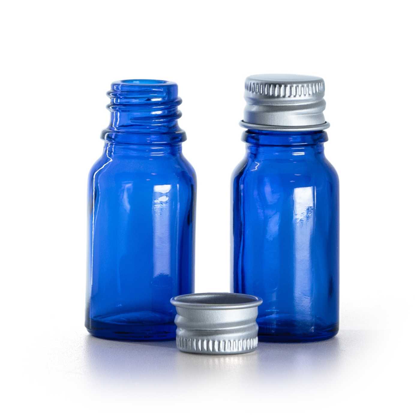 Kék üvegcse, alumínium kupak, 10 ml