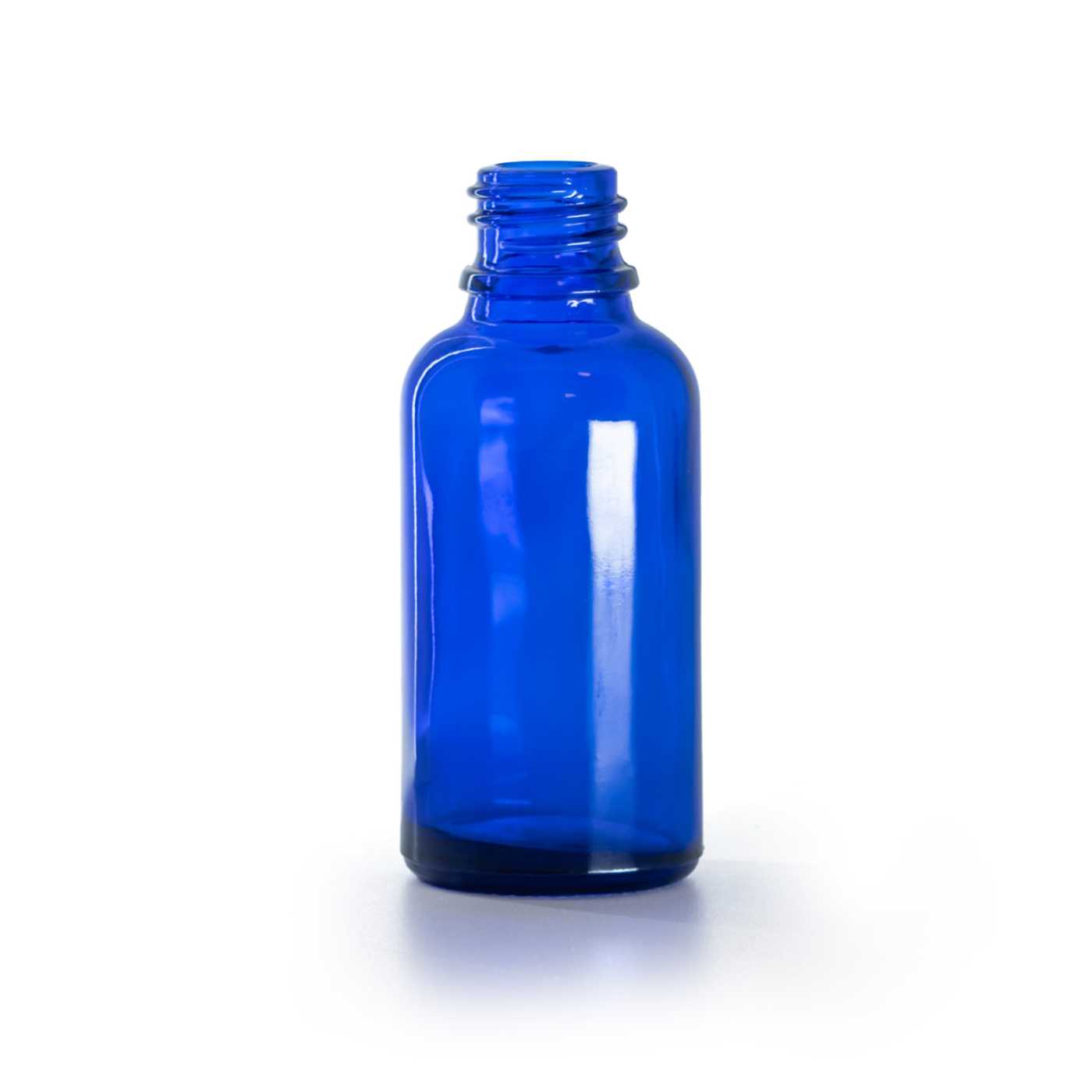 Butelka szklana apteczna, niebieska, 18 mm, 30 ml