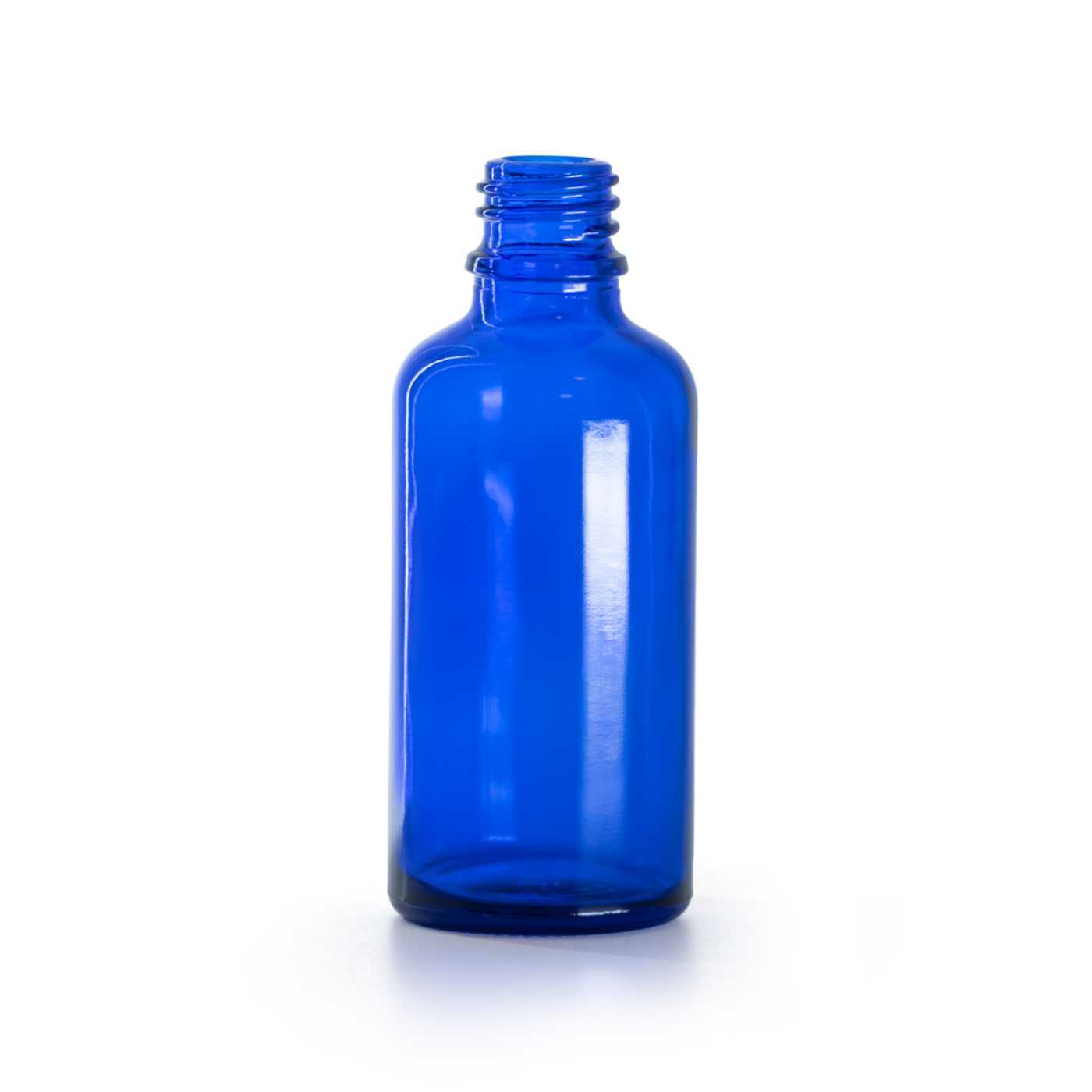 Butelka szklana niebieska, 18 mm, 50 ml