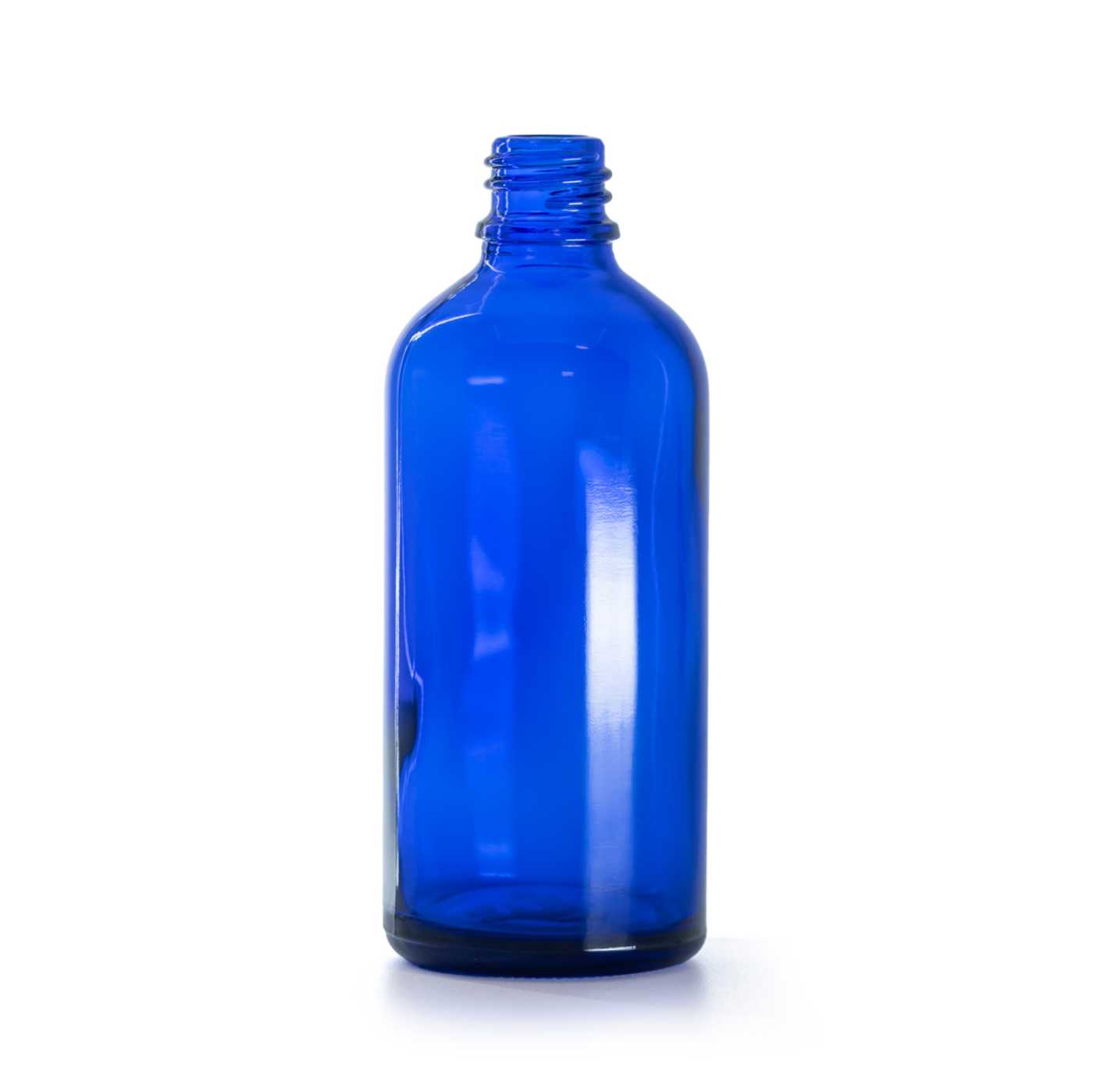 Butelka szklana apteczna, niebieska, 18 mm, 100 ml