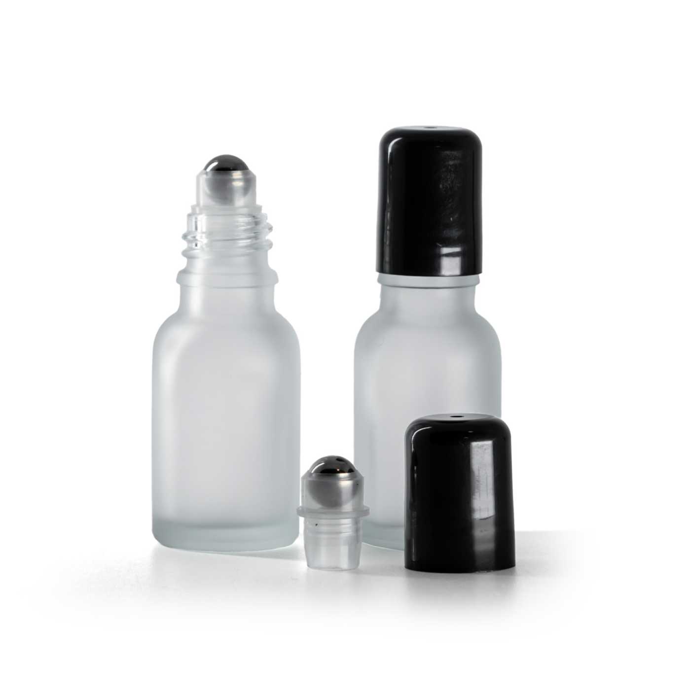 Átlátszó matt üveg roll-on palack, 15 ml