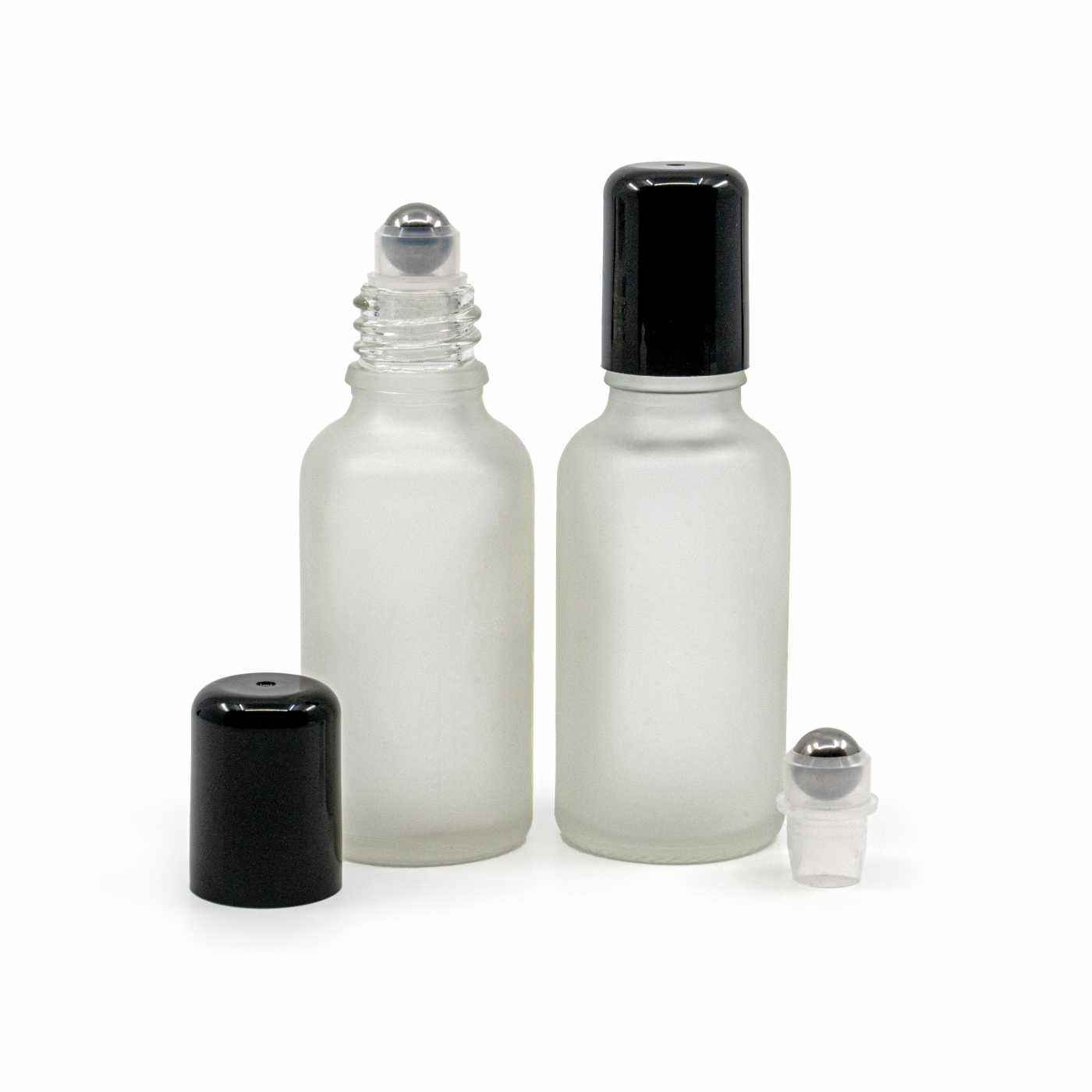 Flacon en verre, transparent givré, roll-on, 30 ml
