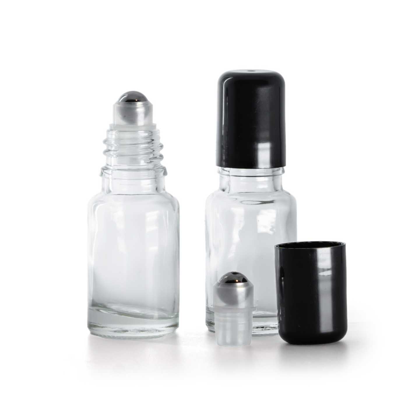Flacon en verre transparent roll-on, 10 ml