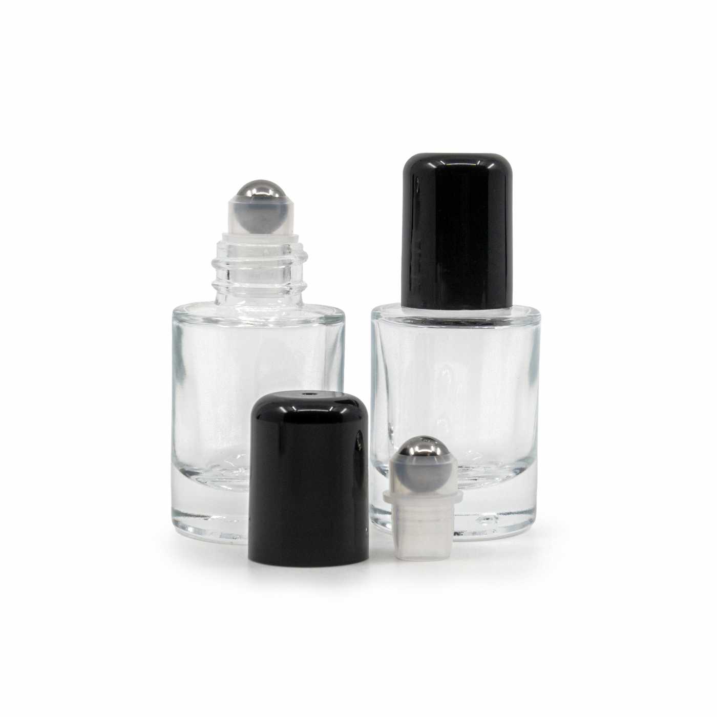 Flacon en verre transparent fond épais roll-on 10 ml