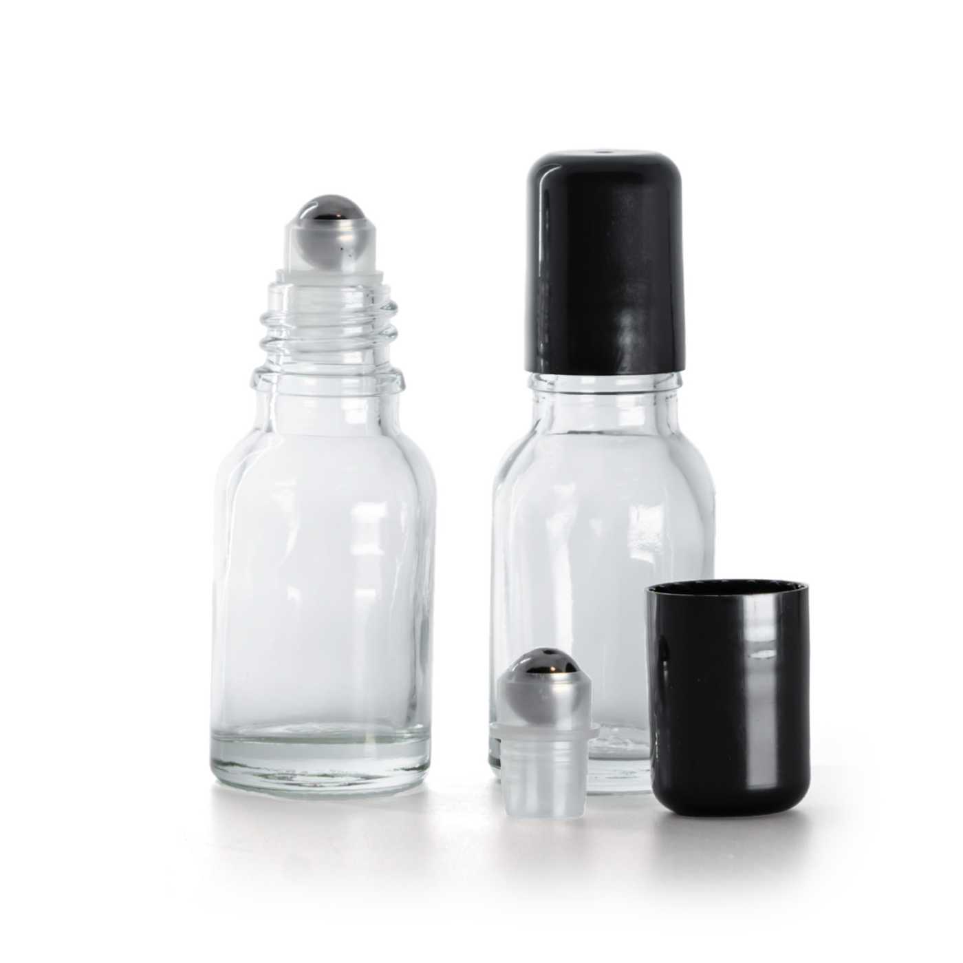 Flacon en verre transparent roll-on 15 ml