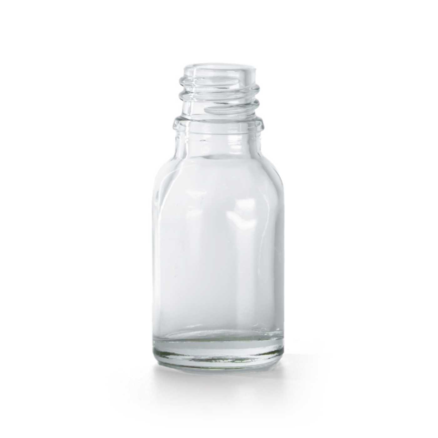 Butelka szklana, przezroczysta, 18 mm, 15 ml