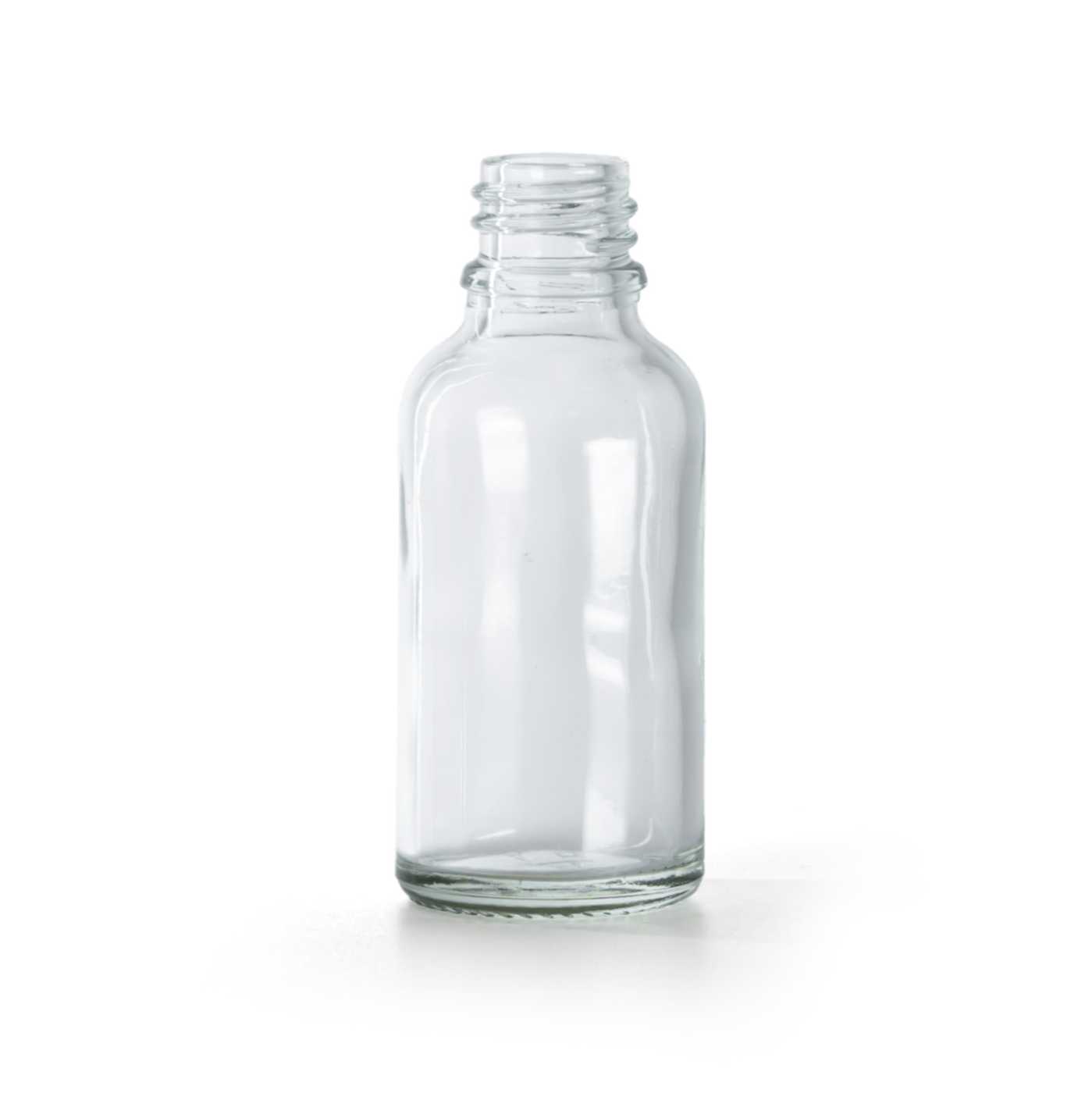 Butelka szklana, przezroczysta, 18 mm, 30 ml