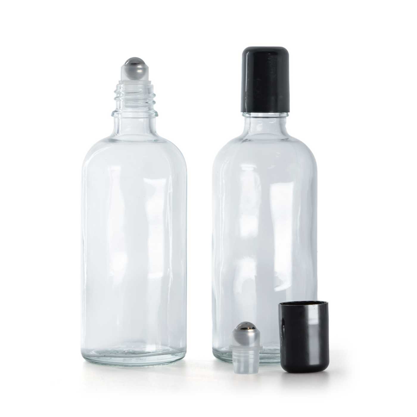 Flacon en verre transparent roll-on 100 ml