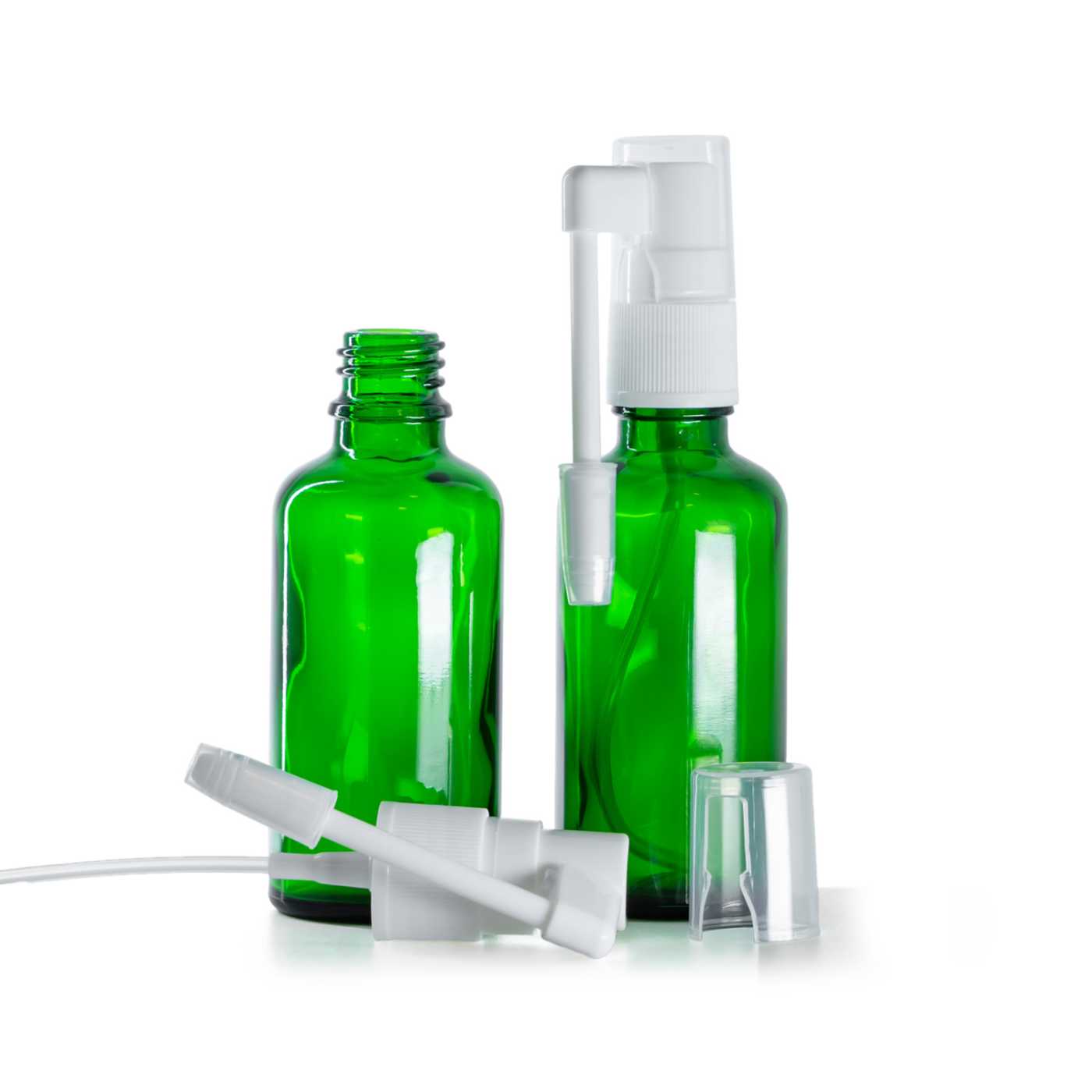 Zöld üvegpalack, szájpermet, 50 ml