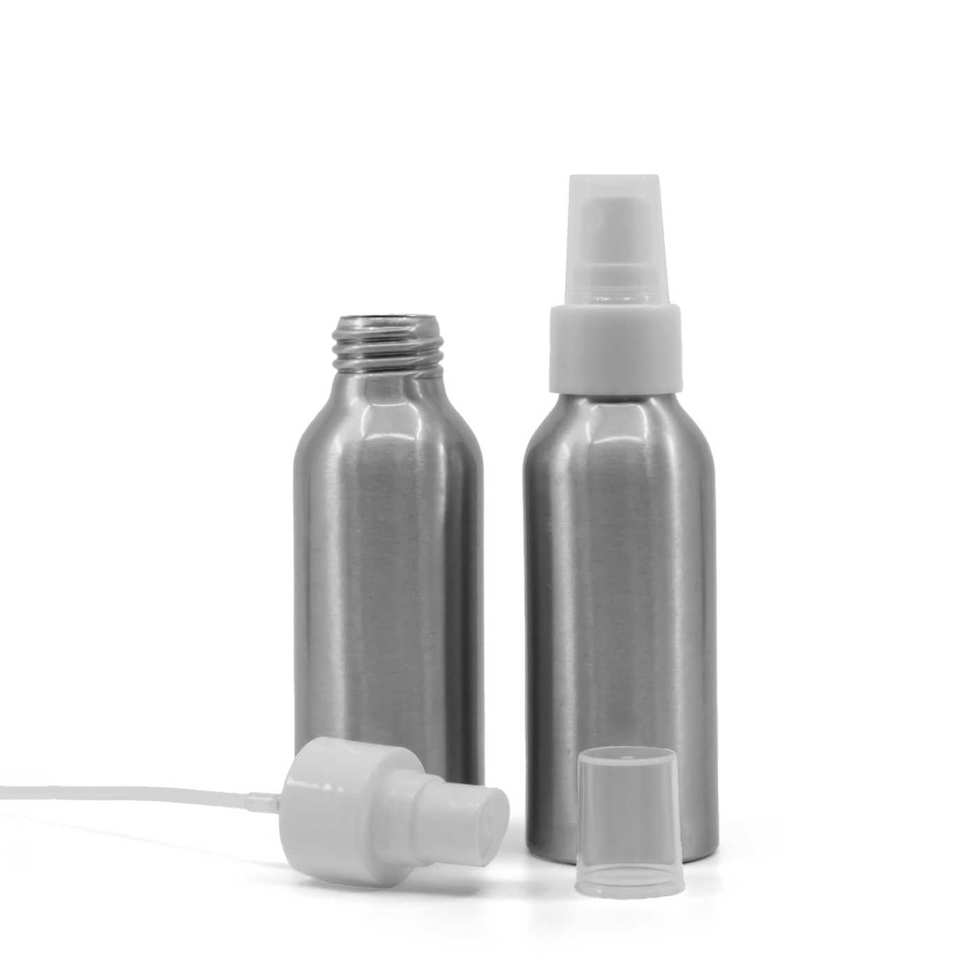 Alumínium palack, fehér finompermetező, 100 ml