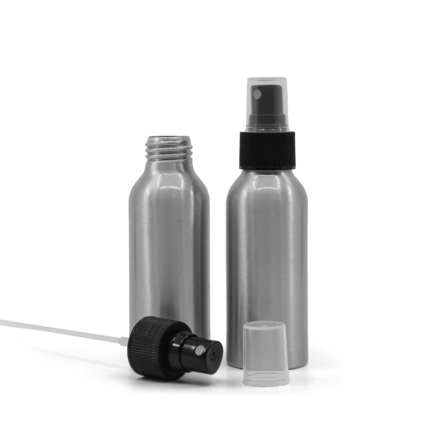 Alumínium palack, fekete szórófej, 100 ml