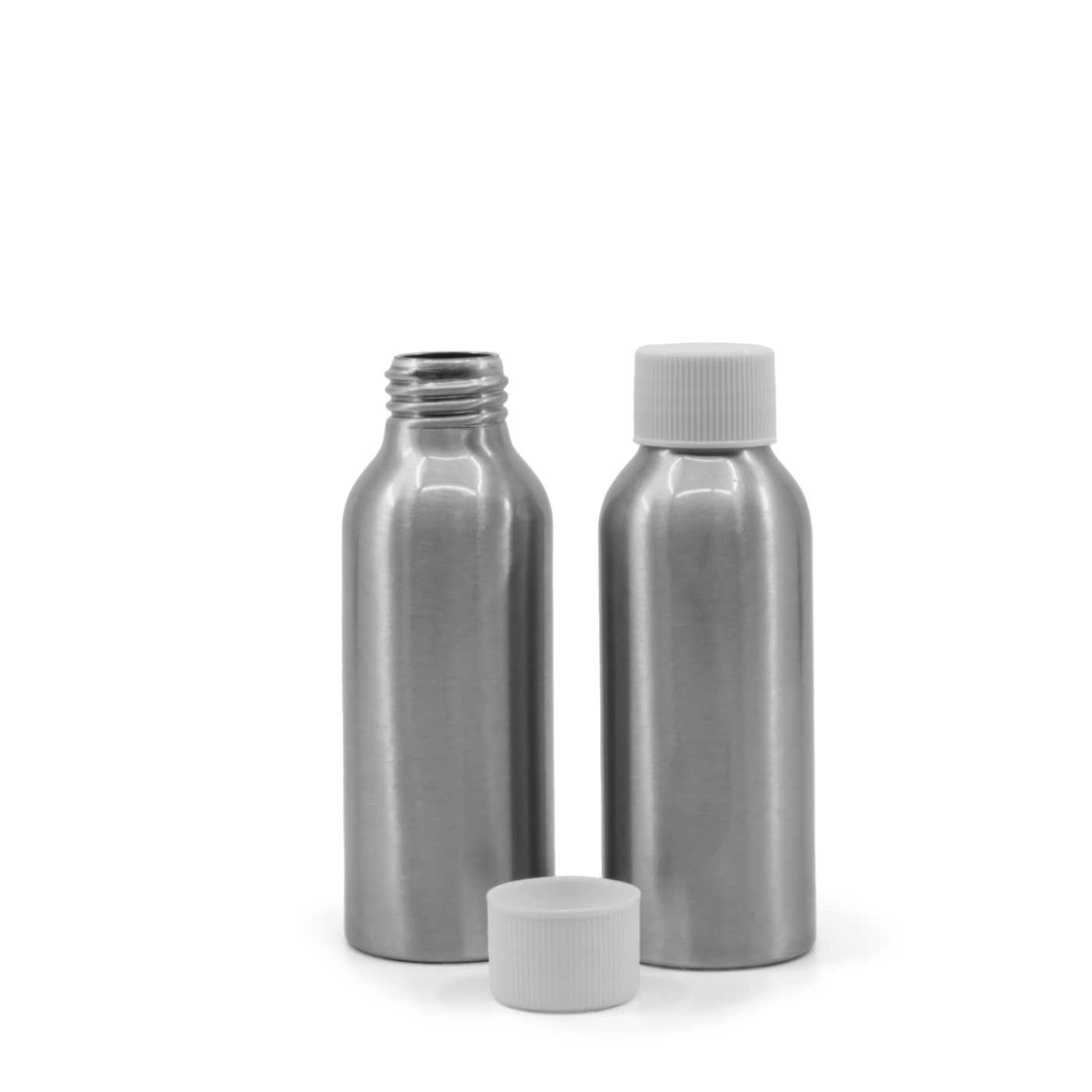 Alumínium üvegcse, fehér kupak, 100 ml