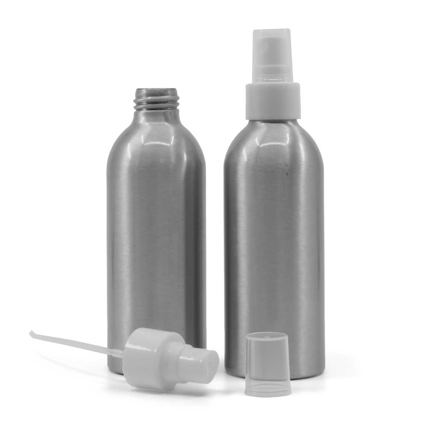 Butelka aluminiowa, biały atomizer, 200 ml